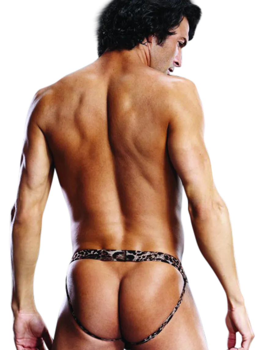 BLUE LINE - Jock Strap Slip mit Leoparden Muster