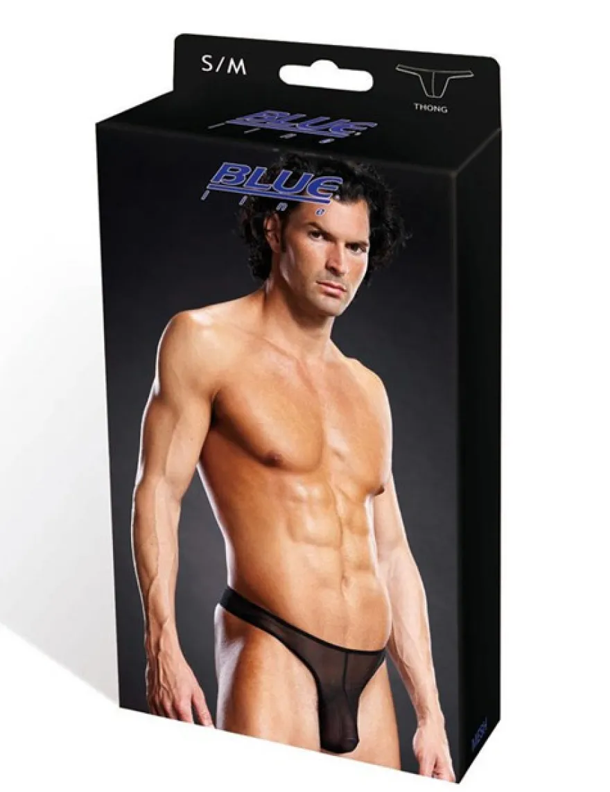 BLUE LINE - Tanga aus Mesh in schwarz