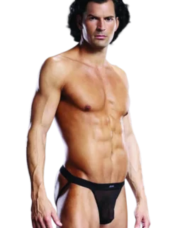 BLUE LINE - Transparenter Jock Strap Slip in schwarz