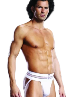 BLUE LINE - Weißer Jock Strap String