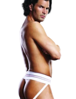 BLUE LINE - Weißer Jock Strap String