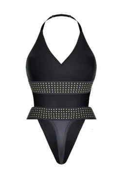 Cash Baby Collection - Body mit offenem Rücken und Goldapplikationen