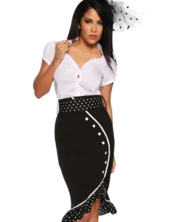 CHICSTAR Rachel Young - Eleganter Pencil-Rock mit Gürtel in schwarz