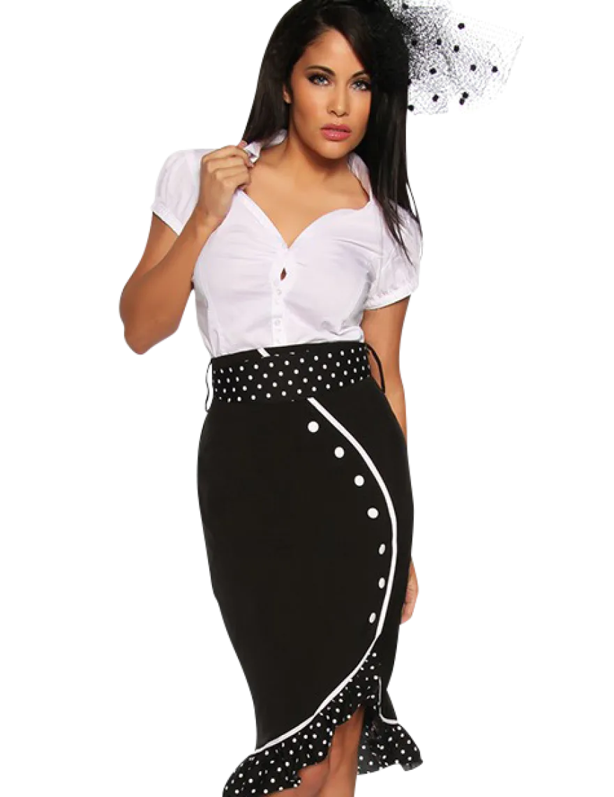 CHICSTAR Rachel Young - Eleganter Pencil-Rock mit Gürtel in schwarz