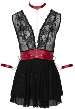 Cottelli Bondage - Babydoll aus zarter Spitze im edlen Mattlook