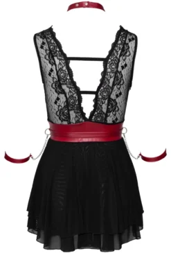 Cottelli Bondage - Babydoll aus zarter Spitze im edlen Mattlook