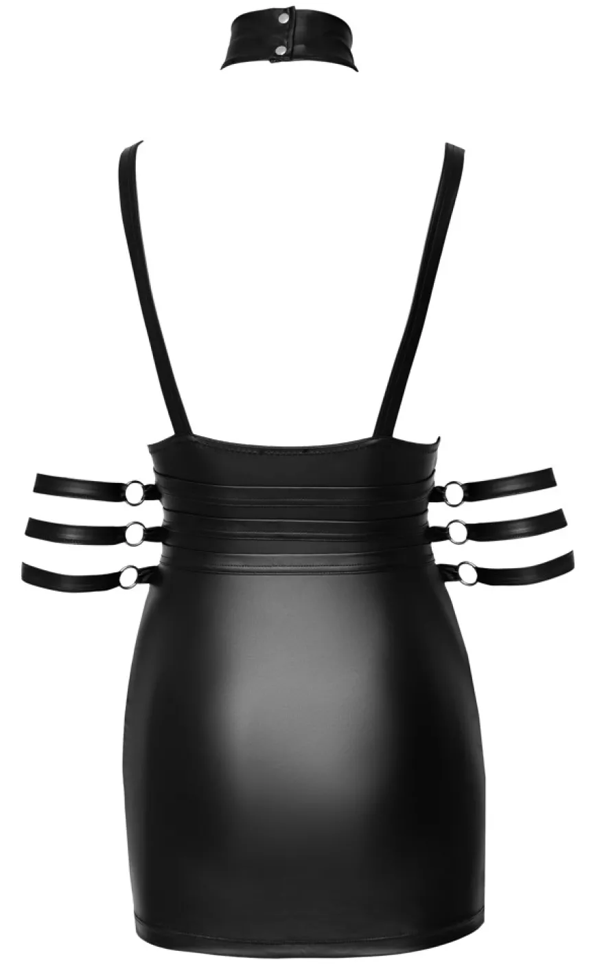Cottelli Bondage - Minikleid im edlen Mattlook mit 4 Fesselriemen