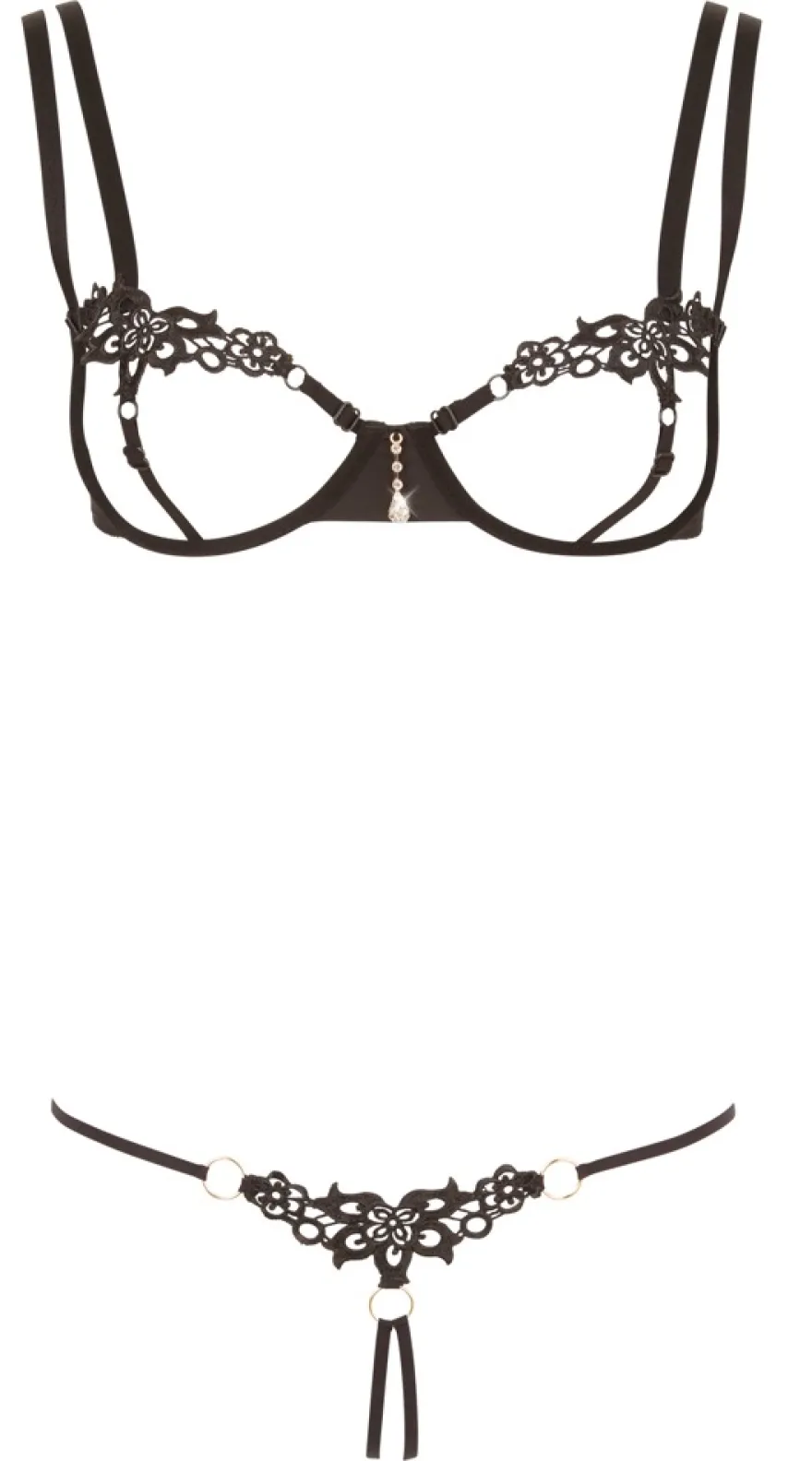 Cottelli Collection - BH Set minimal schwarz