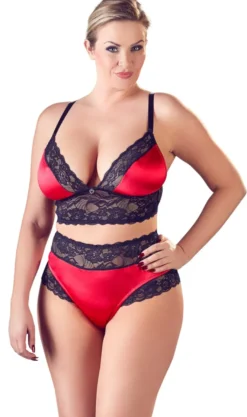 Cottelli Collection - BH Set schwarz rot