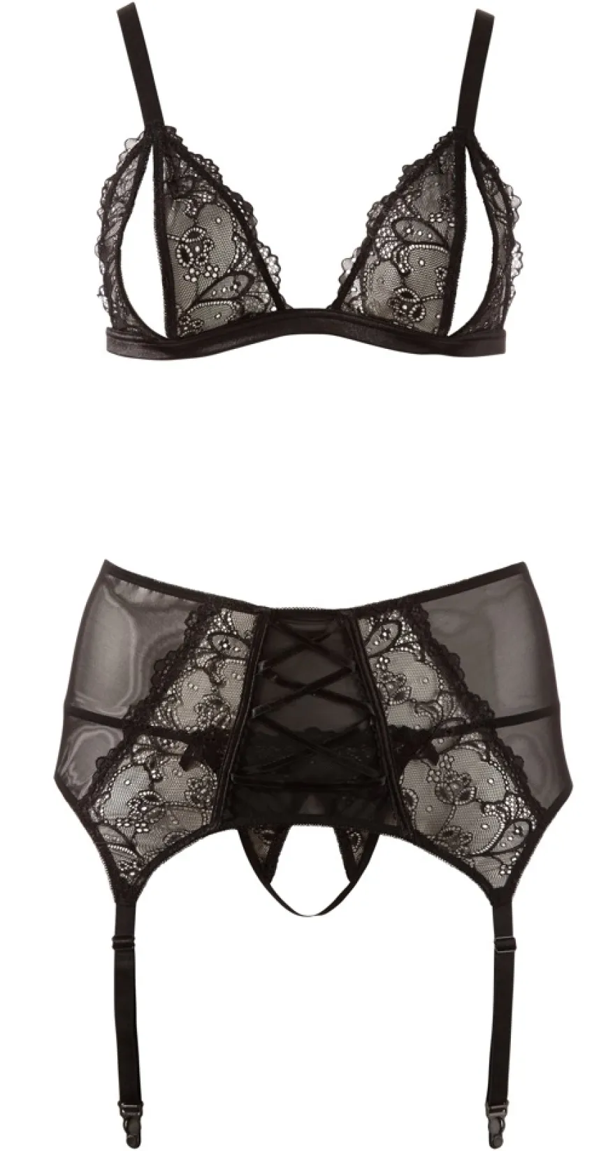 Cottelli Collection - BH Strapsset schwarz