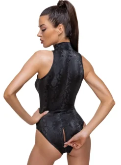 Cottelli Collection - Body in Schlangenhaut-Optik mit Reißverschluss