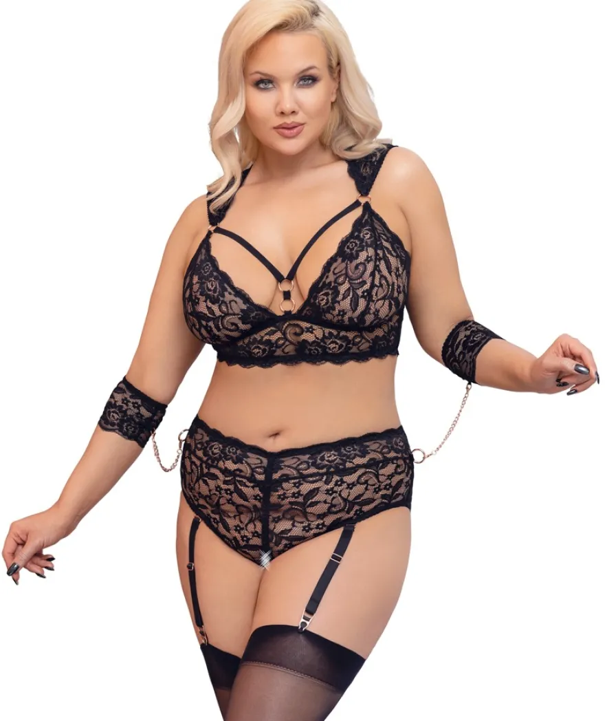 Cottelli Collection - Bondage Dessous-Set mit Armfesseln