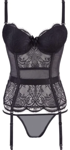 Cottelli Collection - Corsage und String schwarz