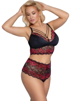 Cottelli Collection - Dessous Set schwarz-rot
