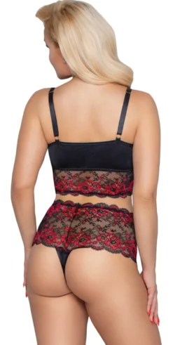 Cottelli Collection - Dessous Set schwarz-rot