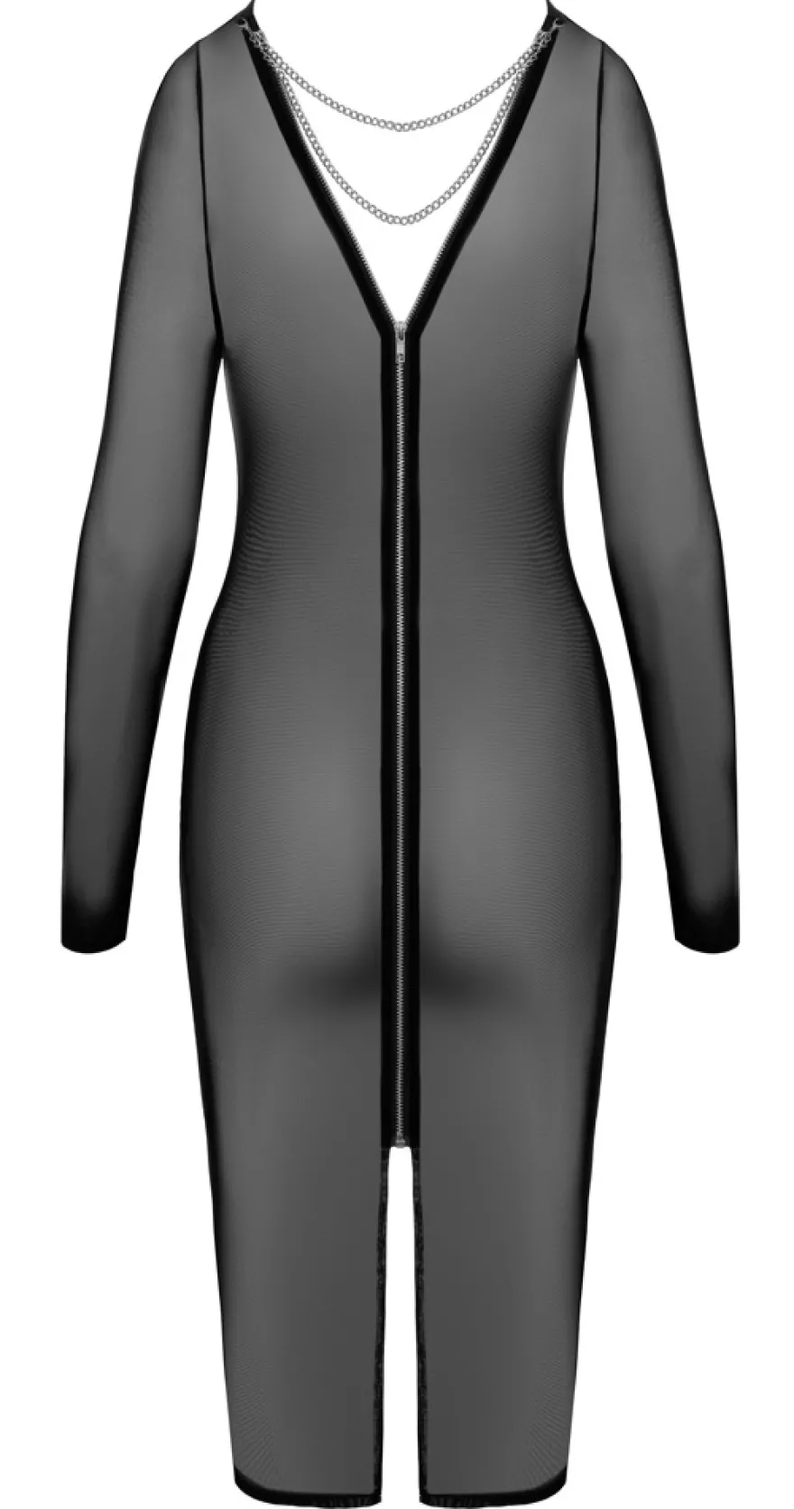Cottelli Collection - Durchsichtiges Midikleid mit Kettendetails