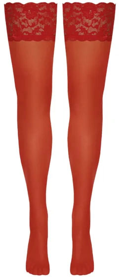 Cottelli Collection - Halterlose Strümpfe in Rot