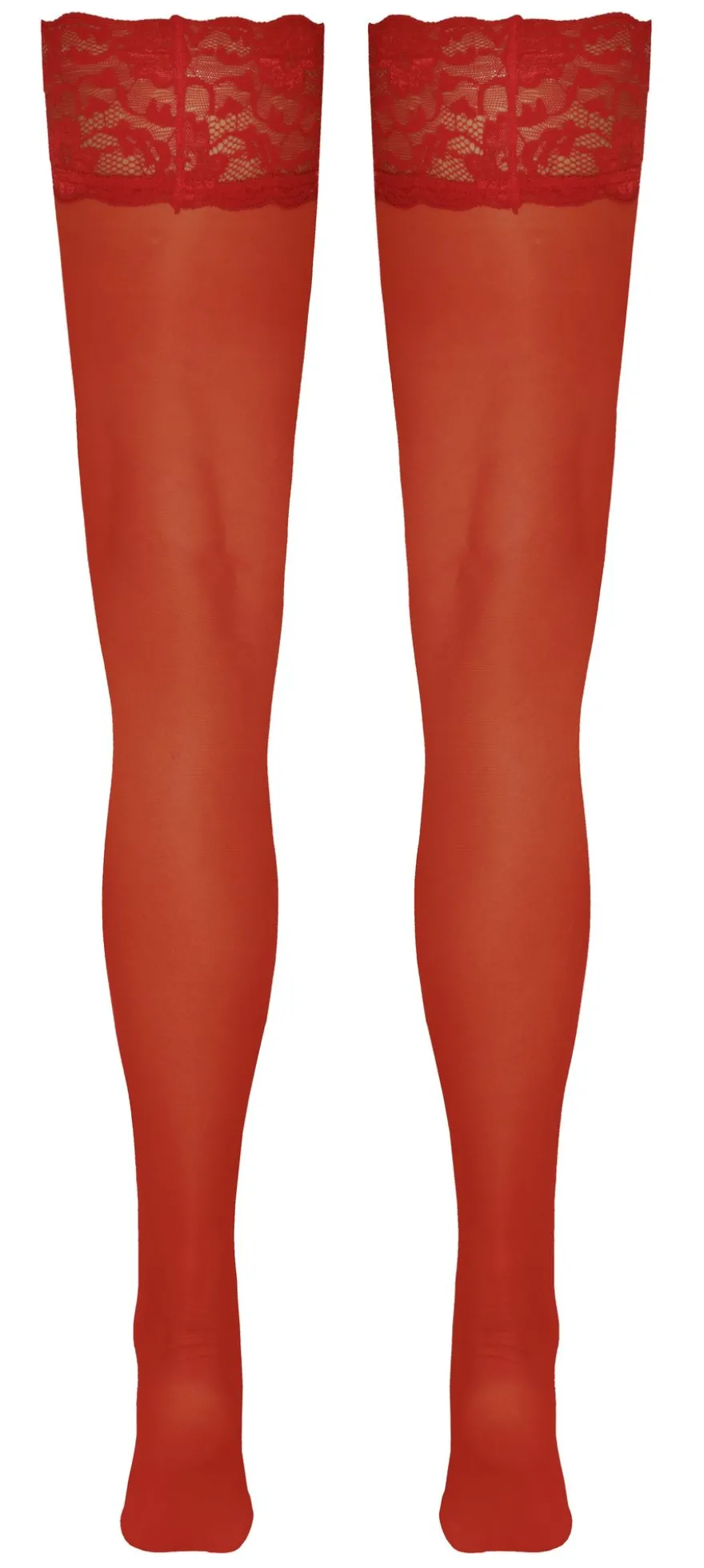 Cottelli Collection - Halterlose Strümpfe in Rot