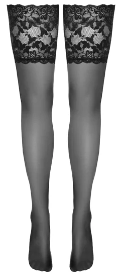 Cottelli Collection - Halterlose Strümpfe in Schwarz