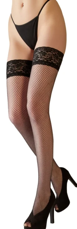 Cottelli Collection - Halterlose Netzstrümpfe schwarz