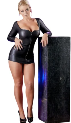 Cottelli Collection - Kleid Glitzerzip schwarz