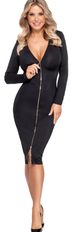 Cottelli Collection - Langarm Kleid mit Zipper