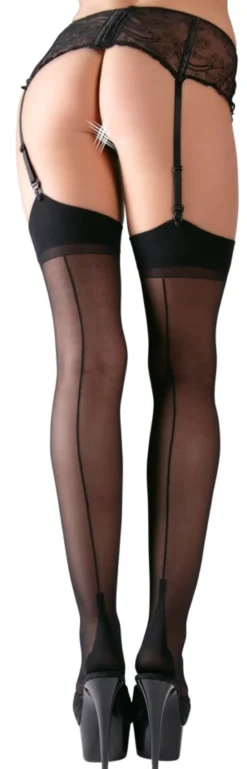 Cottelli Collection - Nahtstrümpfe schwarz