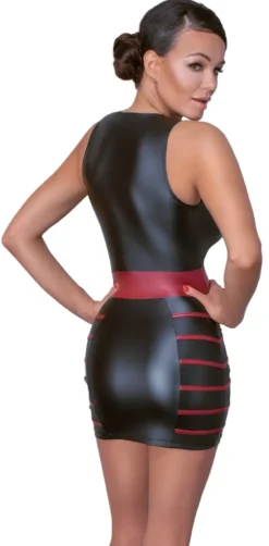 Cottelli Collection - Party Kleid mit tiefem Ausschnitt schwarz-rot