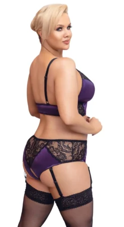 Cottelli Collection - Plus Size Dessous-Set mit Ouvert-Slip