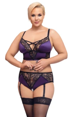 Cottelli Collection - Plus Size Dessous-Set mit Ouvert-Slip