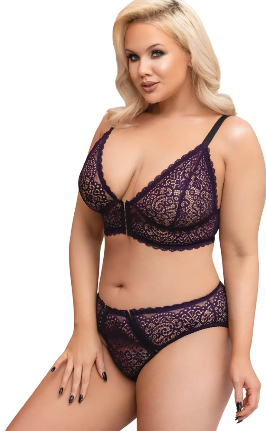 Cottelli Collection - Plus Size Spitzen-Set mit Bustier & Slip