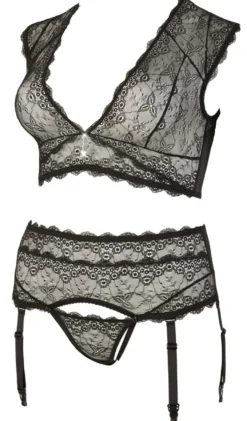 Cottelli Collection - Spitzenset schwarz