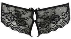 Cottelli Collection - Spitzenslip offen schwarz