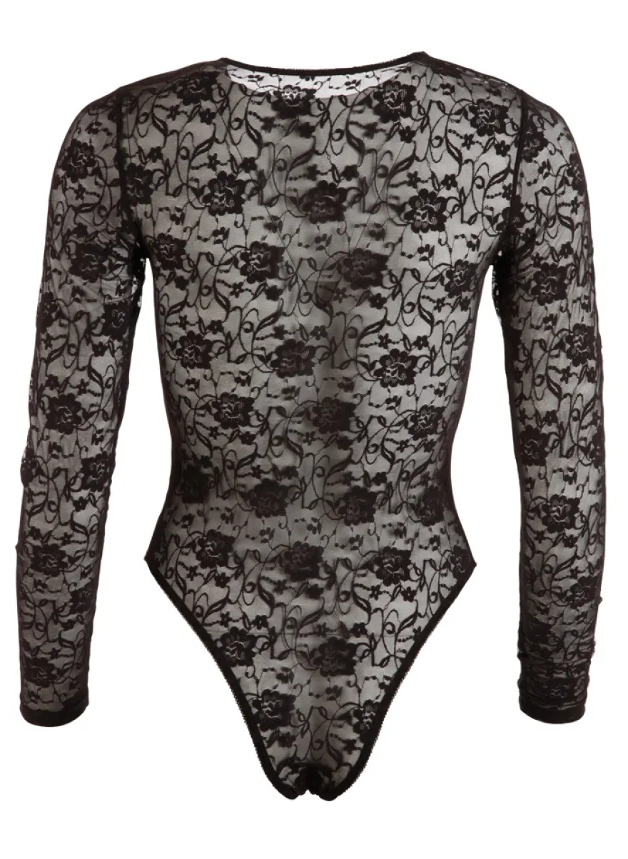 Cottelli Collection - Spitzen-Body mit Wetlook-Details