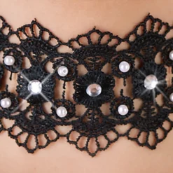 Cottelli Collection - Stickereihalsband mit Strass schwarz
