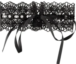 Cottelli Collection - Stickereihalsband mit Strass schwarz