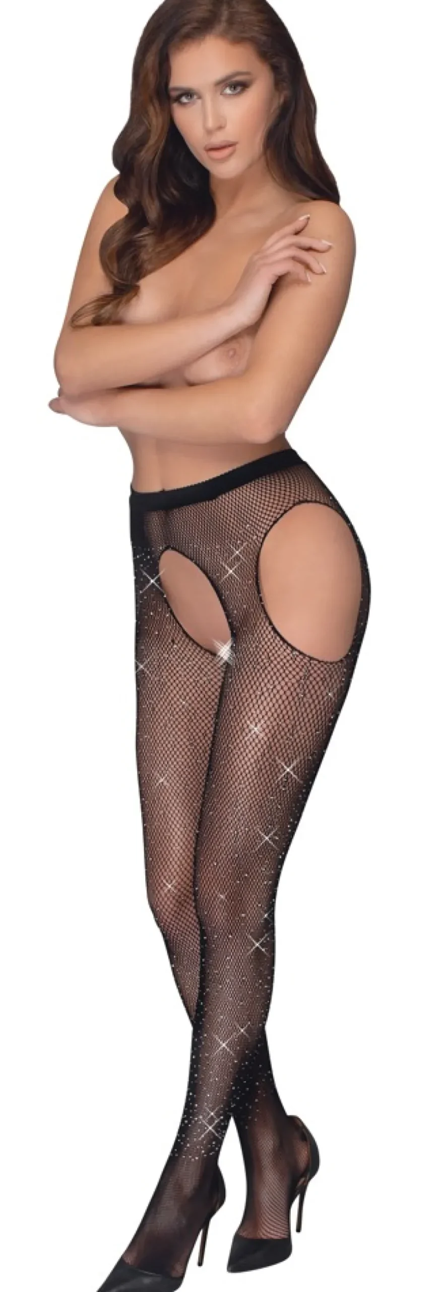 Cottelli Collection - Straps-Strumpfhose mit Glitzersteine