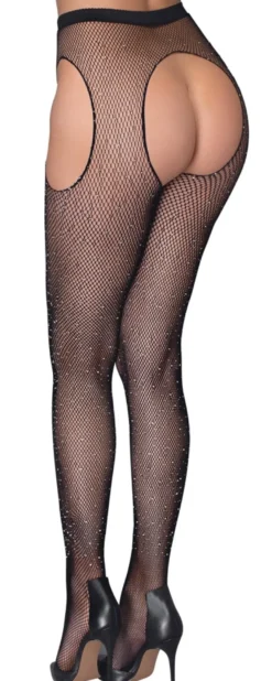 Cottelli Collection - Straps-Strumpfhose mit Glitzersteine