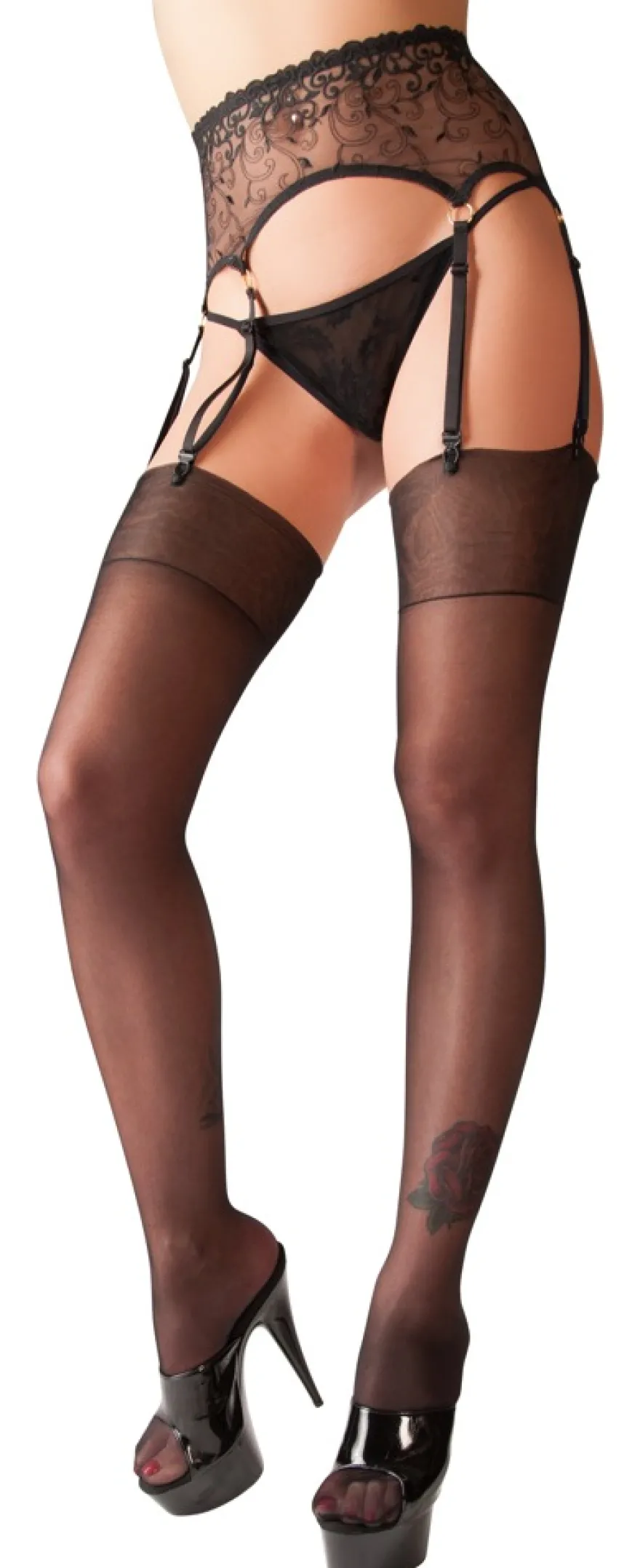 Cottelli Collection - Strapsstrümpfe schwarz