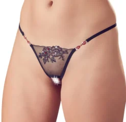 Cottelli Collection - String rote Steine schwarz