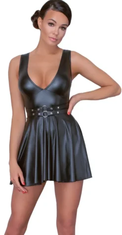 Cottelli Collection - Wetlook Party Kleid schwarz