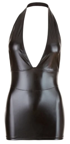 Cottelli Collection - Wetlookminikleid schwarz
