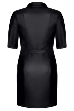 Demoniq - Kleid im Wetlook mit Gürtel