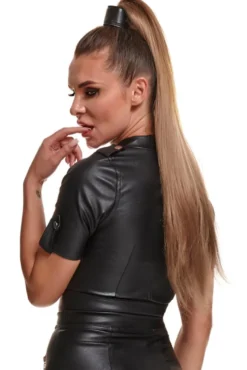 Demoniq - Mattlook Top mit Reißverschluss und Druckknöpfen