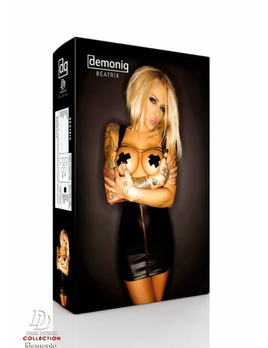 Demoniq - Wetlook-Kleid Beatrix DE872340M schwarz