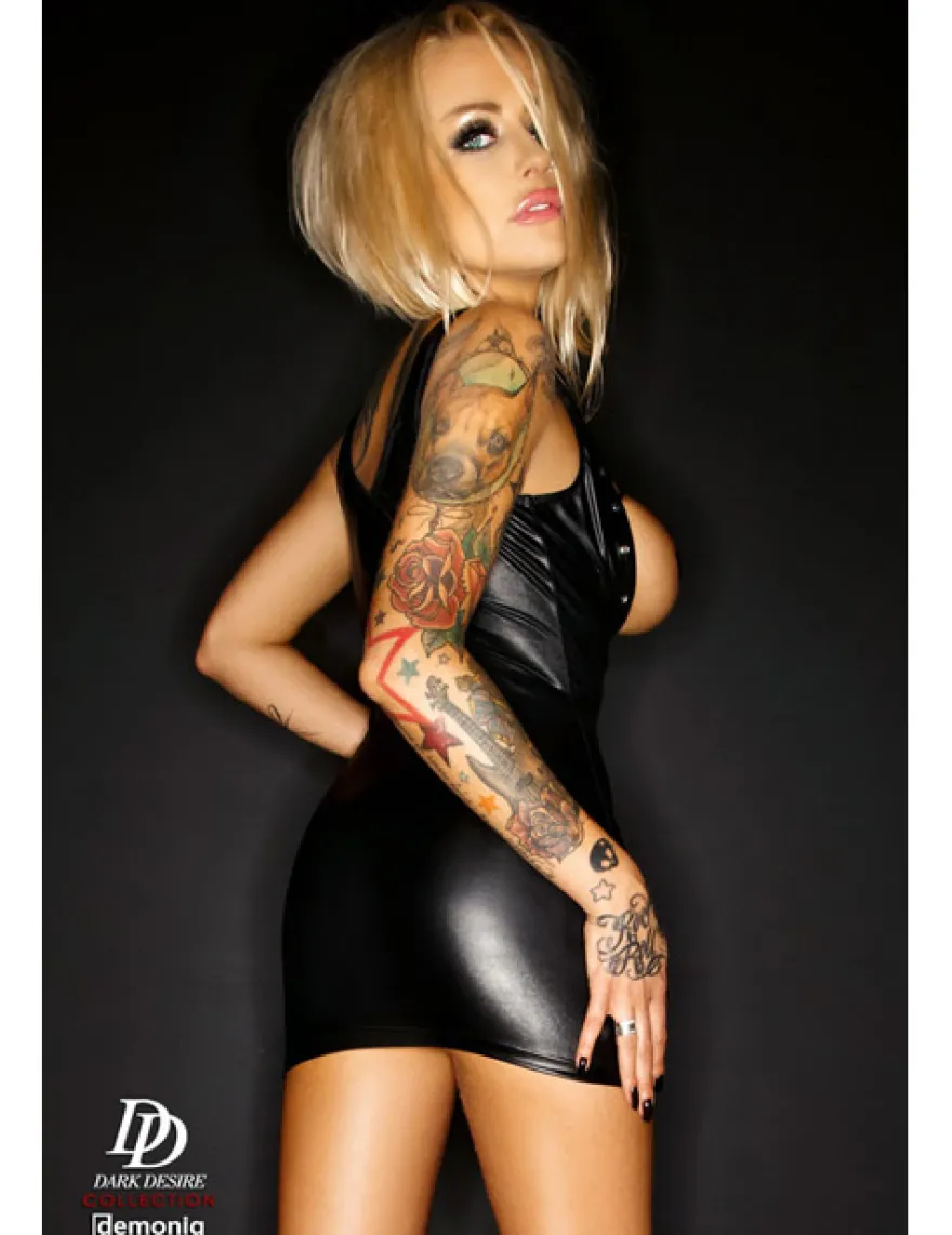 Demoniq - Wetlook-Kleid Beatrix DE872340M schwarz