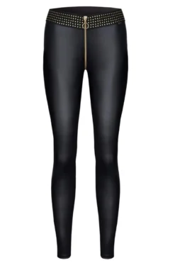 Demoniq - Wetlook Leggings mit goldenen Details