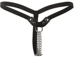 fetish Collection - Lederimitat String schwarz