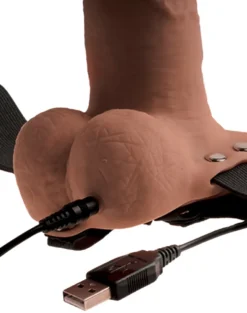Fetish Fantasy Series - 6" Hollow Rechargeable Strap-on with Balls natural