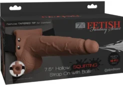 Fetish Fantasy Series - 7,5" Hollow Squirting Strap-on with Balls natural